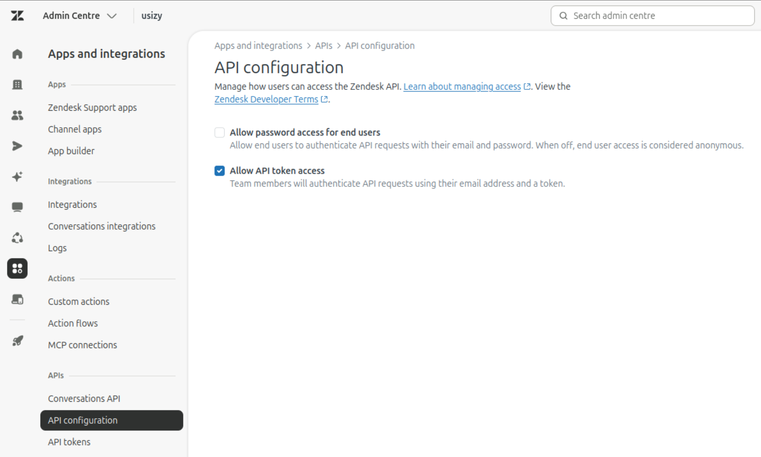 Allow API Token Access